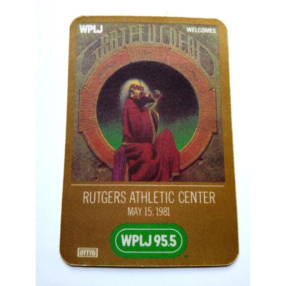 Grateful Dead 1981 Original Radio Station Backstage Pass Skeleton Plays Violin - Picture 2 of 3